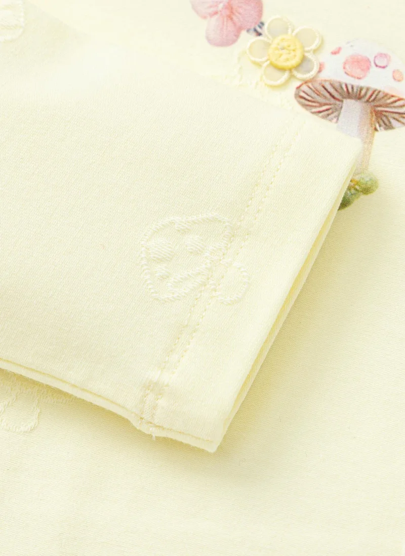 Balabala Yellow Toddler Girls Round v-neck long-sleeved T-shirt for Women | Best Price UAE